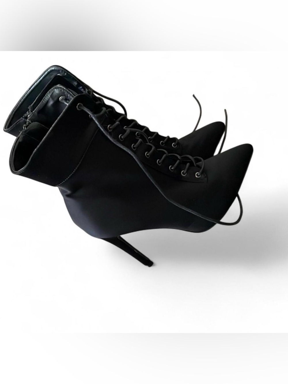Lace up black boots